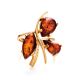Bold Gold-Plated Ring With Cognac Amber The Verbena, Ring Size: 11 / 20.5, image , picture 2