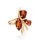 Bold Gold-Plated Ring With Cognac Amber The Verbena, Ring Size: 11 / 20.5, image , picture 3