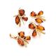 Bold Gold-Plated Ring With Cognac Amber The Verbena, Ring Size: 11.5 / 21, image , picture 4