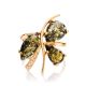 Bold Gold-Plated Ring With Green Amber The Verbena, Ring Size: 8.5 / 18.5, image , picture 3
