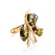 Bold Gold-Plated Ring With Green Amber The Verbena, Ring Size: 13 / 22, image , picture 4