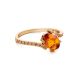 Golden Amber Ring With Crystals The Raphael, Ring Size: 5.5 / 16, image , picture 3