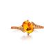 Golden Amber Ring With Crystals The Raphael, Ring Size: 5.5 / 16, image , picture 4
