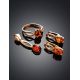 Amber Ring In Gold With Champagne Crystals The Raphael, Ring Size: 6 / 16.5, image , picture 6