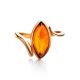 Lovely Cognac Amber Ring In Gold-Plated Silver The Adagio, Ring Size: 11.5 / 21, image , picture 5