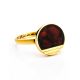 Round Amber Ring In Gold-Plated Silver The Monaco, Ring Size: 8.5 / 18.5, image , picture 3