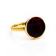Gold-Plated Ring With Cherry Amber The Monaco, Ring Size: 8 / 18, image , picture 3