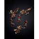 Gold-Plated Dangle Earrings With Cognac Amber The Caprice, image , picture 5