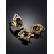 Golden Amber Ring With Green Crystals The Raphael, Ring Size: 8 / 18, image , picture 5