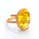 One Size Amber Ring In Gold-Plated Silver The Vivaldi, Ring Size: Adjustable, image , picture 3