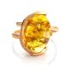 One Size Amber Ring In Gold-Plated Silver The Vivaldi, Ring Size: Adjustable, image , picture 4