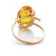 One Size Amber Ring In Gold-Plated Silver The Vivaldi, Ring Size: Adjustable, image , picture 5
