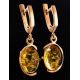 Drop Amber Earrings In Gold-Plated Silver The Vivaldi, image , picture 2