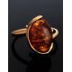 Adjustable Cognac Amber Ring In Gold-Plated Silver The Vivaldi, Ring Size: Adjustable, image , picture 3