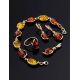 Adjustable Cognac Amber Ring In Gold-Plated Silver The Vivaldi, Ring Size: Adjustable, image , picture 6