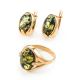 Gold-Plated Earrings With Green Amber The Astrid, image , picture 4