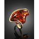 Gold-Plated Silver Ring With Cognac Amber The Lagoon, Ring Size: Adjustable, image , picture 2