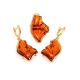 Gold-Plated Silver Ring With Cognac Amber The Lagoon, Ring Size: Adjustable, image , picture 4