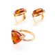 Triangle Amber Ring In Gold, Ring Size: 7 / 17.5, image , picture 4