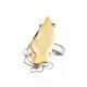 Stylish Gold-Plated Silver Ring With Natural Mammoth Tusk the Era, Ring Size: Adjustable, image , picture 3
