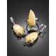 Stylish Gold-Plated Silver Ring With Natural Mammoth Tusk the Era, Ring Size: Adjustable, image , picture 4
