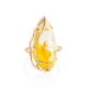 Golden Amber Cocktail Ring The Triumph, Ring Size: Adjustable, image , picture 3