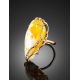 Golden Amber Cocktail Ring The Triumph, Ring Size: Adjustable, image , picture 2