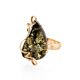 Adjustable Golden Ring With Green Amber The Rialto, Ring Size: 9 / 19, image , picture 3