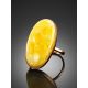 Amazing Golden Ring With Cloudy Amber, Ring Size: 7 / 17.5, image , picture 2