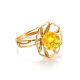 Luminous Amber Ring In Gold-Plated Silver The Daisy, Ring Size: Adjustable, image , picture 4