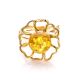 Luminous Amber Ring In Gold-Plated Silver The Daisy, Ring Size: Adjustable, image , picture 5