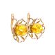 Floral Amber Earrings In Gold-Plated Silver The Daisy, image , picture 4