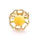 Ultra Feminine Amber Ring In Gold-Plated Silver The Daisy, Ring Size: Adjustable, image , picture 4