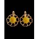 Gold Plated Floral Earrings With Amber The Daisy, image , picture 2