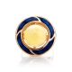 Amber and Blue Enamel Ring In Gold-Plated Silver The Empire, Ring Size: 11 / 20.5, image , picture 4