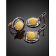 Amber and Blue Enamel Ring In Gold-Plated Silver The Empire, Ring Size: 6.5 / 17, image , picture 5