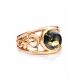Refined Gold-Plated Ring With Green Amber The Scheherazade, Ring Size: 13 / 22, image , picture 3