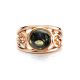 Refined Gold-Plated Ring With Green Amber The Scheherazade, Ring Size: 5.5 / 16, image , picture 4
