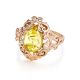 Romantic Glamour Amber Ring In Gold-Plated Sterling Silver The Luxor, Ring Size: 9.5 / 19.5, image , picture 6