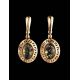 Drop Amber Earrings In Gold-Plated Silver The Ellas, image , picture 2