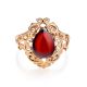 Romantic Glamour Amber Ring In Gold-Plated Sterling Silver The Luxor, Ring Size: 5 / 15.5, image , picture 3