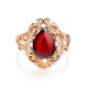 Romantic Glamour Amber Ring In Gold-Plated Sterling Silver The Luxor, Ring Size: 9.5 / 19.5, image , picture 3