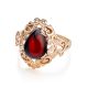 Romantic Glamour Amber Ring In Gold-Plated Sterling Silver The Luxor, Ring Size: 13 / 22, image , picture 4