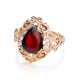 Romantic Glamour Amber Ring In Gold-Plated Sterling Silver The Luxor, Ring Size: 9.5 / 19.5, image , picture 4