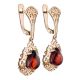 Amber Earrings In Gold-Plated Silver The Luxor, image , picture 3