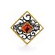 Gold-Plated Ring With Cognac Amber The Arabesque, Ring Size: 9.5 / 19.5, image , picture 4
