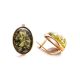 Oval Gold Plated Amber Earrings The Goji, image , picture 3