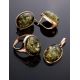 Green Amber Ring In Gold-Plated Silver The Goji, Ring Size: 9.5 / 19.5, image , picture 4