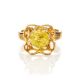 Lemon Amber Ring In Gold-Plated Silver The Geneva, Ring Size: 6 / 16.5, image , picture 3