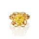 Lemon Amber Ring In Gold-Plated Silver The Geneva, Ring Size: 8.5 / 18.5, image , picture 3